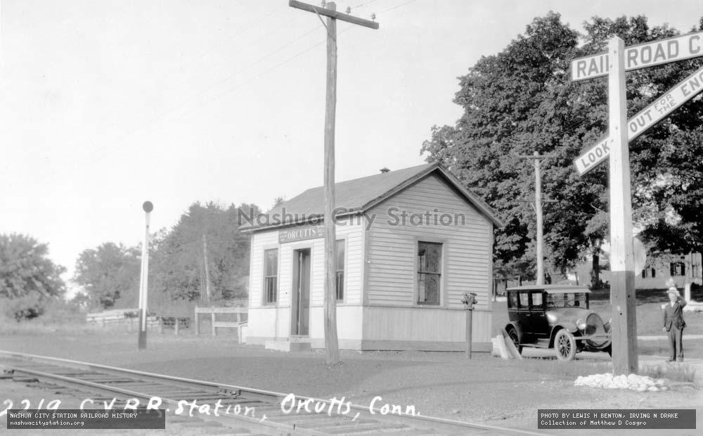 Postcard: Central Vermont Railroad Station, Orcutts, Connecticut